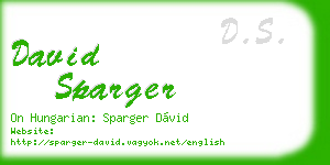 david sparger business card